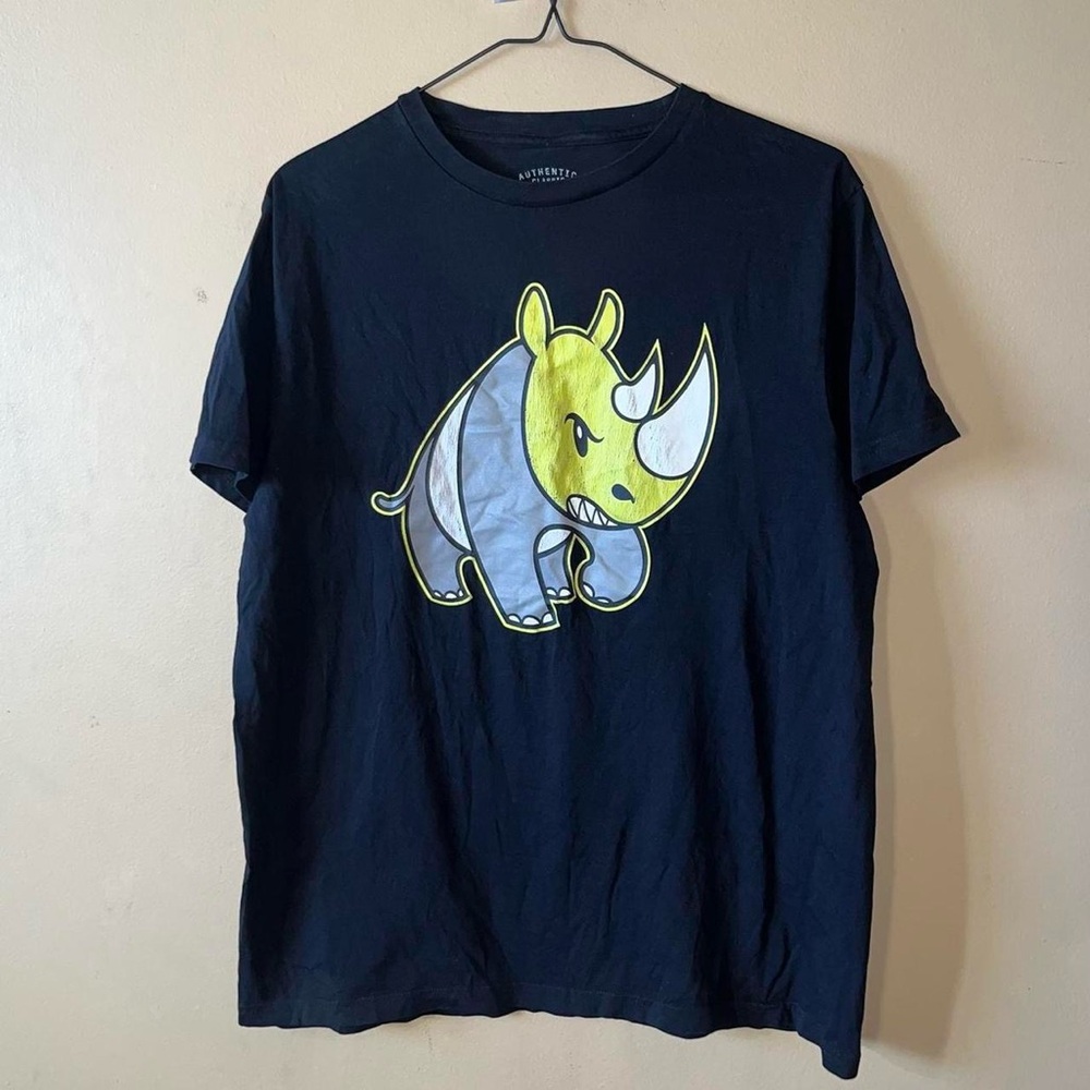Y2K Ecko Unlimited Cute Rhino Cartoon Fun Animal Scene Graphic Tee